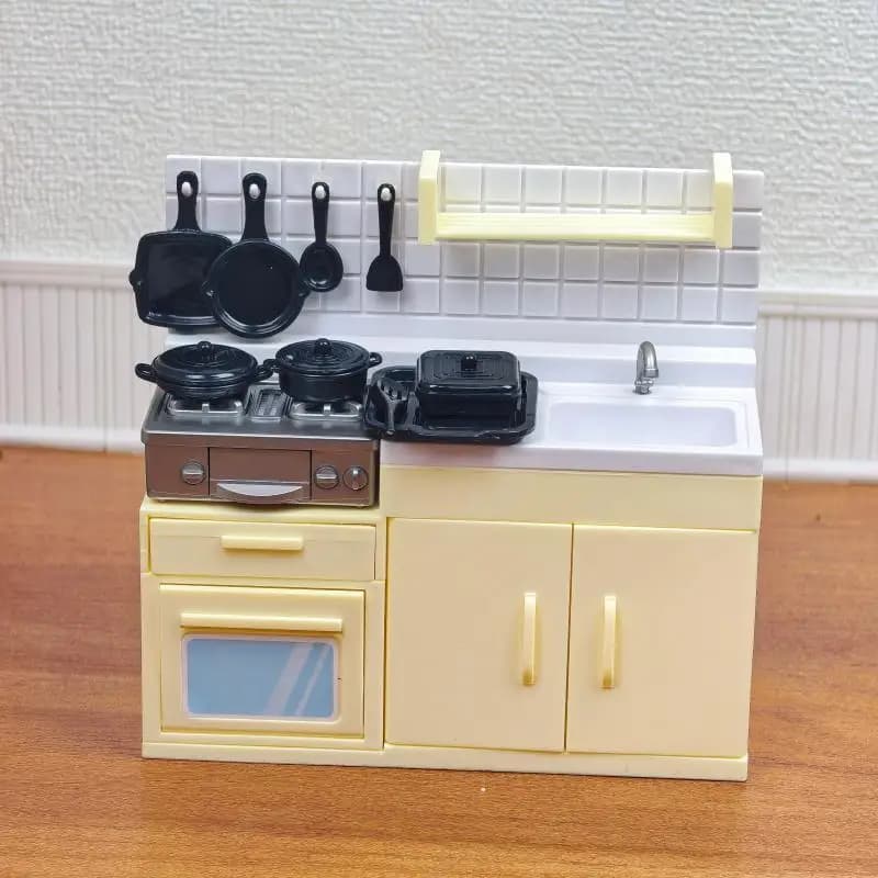 1 Set Compact Kitchenware Kit Mini Model Stove Kitchen Scene Simulation Children's Doll Play Home Toy Ornament For Playtime Fun