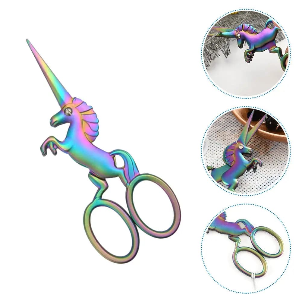 Horse-shaped alloy precision scissors for eyebrows, nose, mustache, beard and facial hair