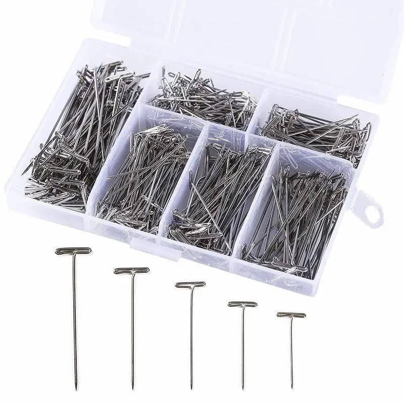 50/100pcs T Pins ago perni per cucire perni per Quilting che bloccano i perni per maglieria per lavorare a maglia uncinetto cucito per tenere le parrucche