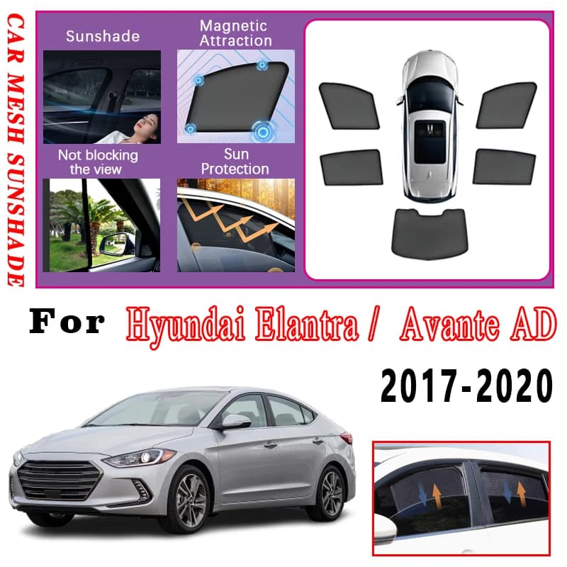 Parasole a rete magnetico per auto Hyundai Elantra AD Avante 2017 2018 2019 2020, accessori per parabrezza e finestrini