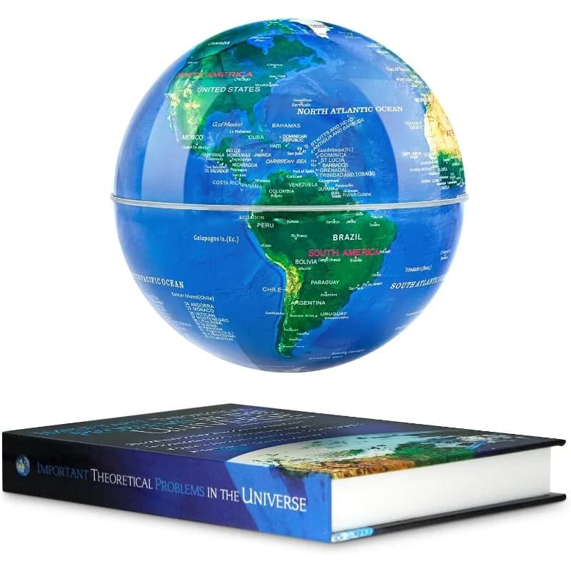 Magnetic Fluctuating Globe with LED Lights, Rotating globe with Book Shape Base for Home and Office, Gift for Men, Boys and Girls