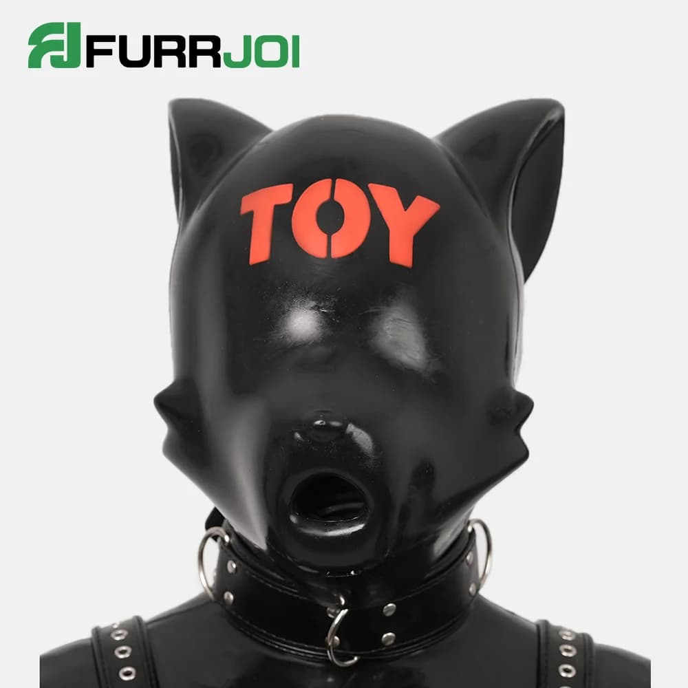 Furrjoi Silicone Ico Drone Maschera Furry Fetish Fursuit Pet Play Hood con Lecca-lecca per Costume Cosplay Halloween Patty