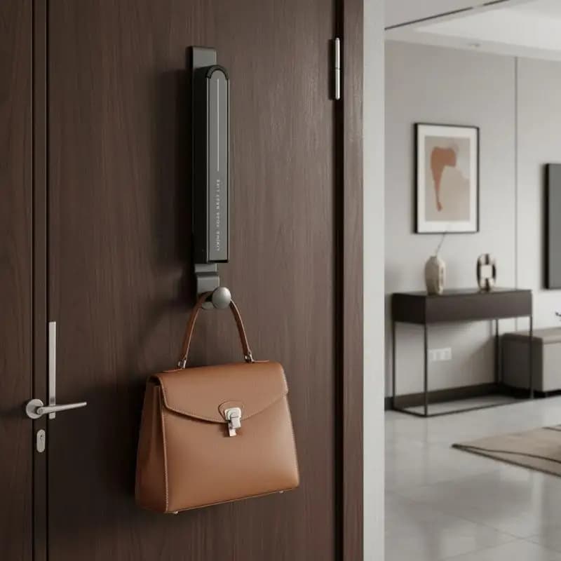 Water Resistant Folding Wall Hook Hidden Expandable Sticky Robe Towel Coat Hanger for Shower Kitchen Entryway Use