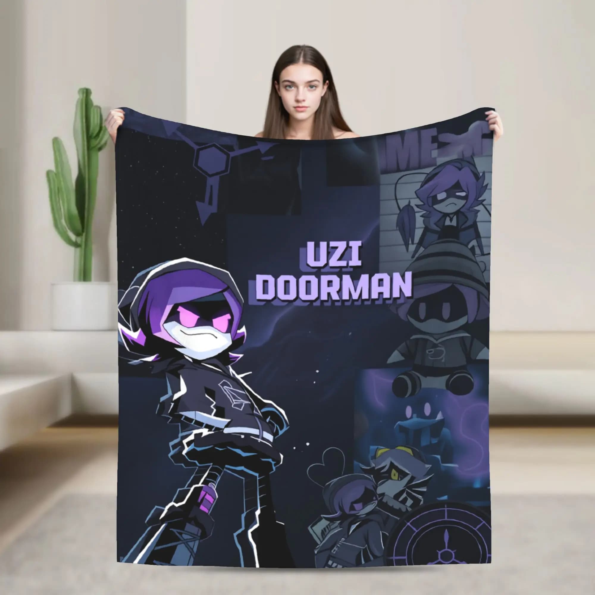 Murder Drones N and Uzi Blanket Warm Soft Street Trend Plush Throw Blanket For Bedroom Travel Flannel Bedspread Bed Cover