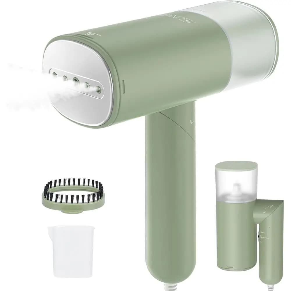 Vaporizzatore Portatile, 1200W, Preriscaldamento 20 Sec, Serbatoio Acqua 150ml, Rimuovi Pieghe Vestiti, Per Casa e Viaggi - Verde