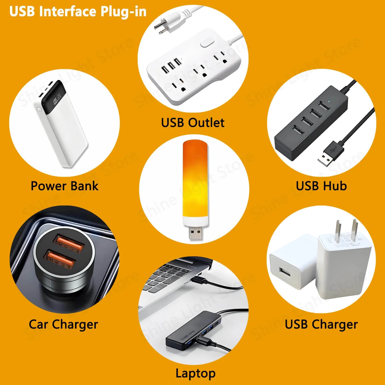 USB LED Luce notturna Simulazione Fiamma Lampadina 5V Luce di candela Laptop Luce da campeggio USB Luce ambientale Decorazione luce effetto auto