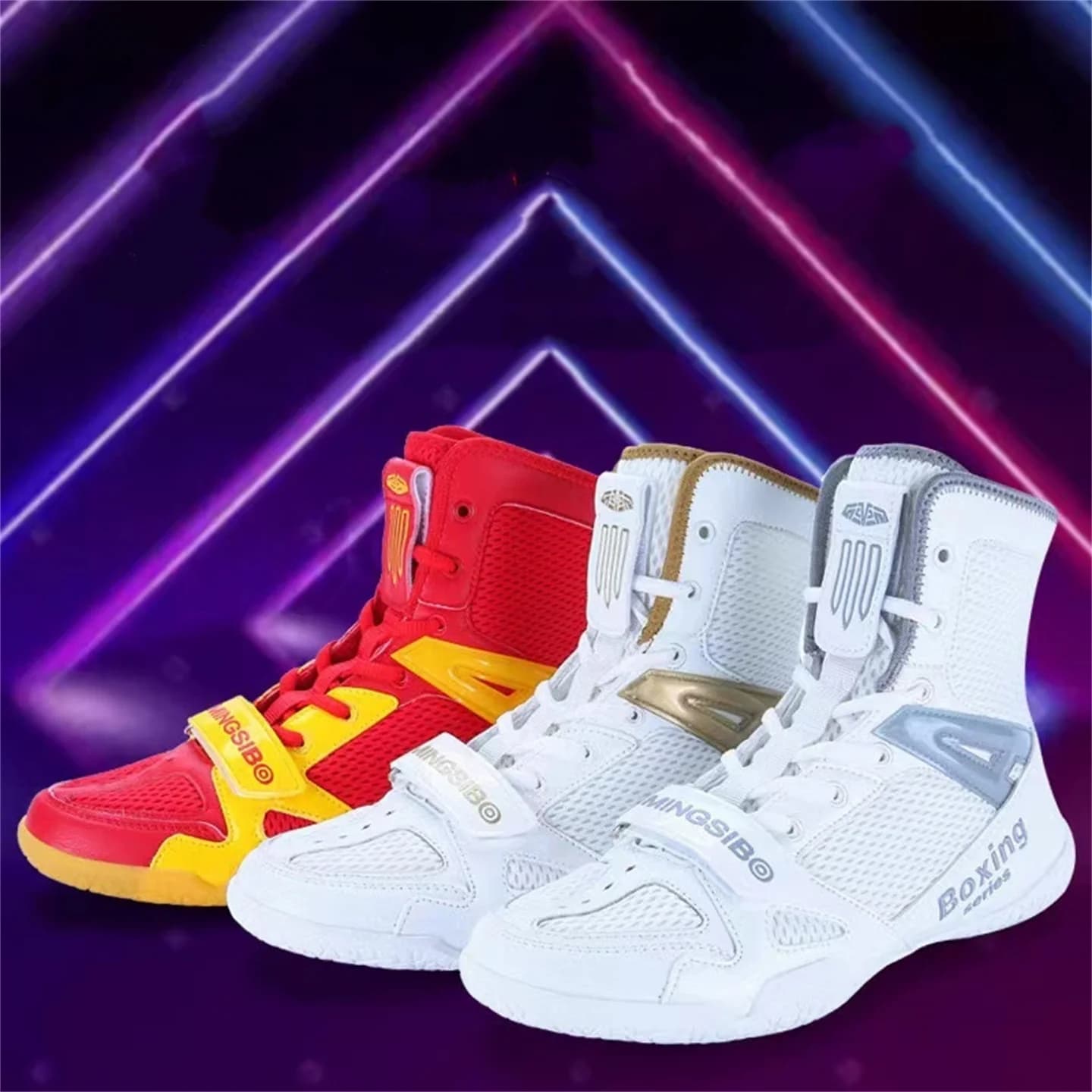 Scarpe da wrestling per adulti e bambini: supporto per caviglia alto, suola in gomma antiscivolo, multifunzionali per palestra, boxe ad anelli, squat