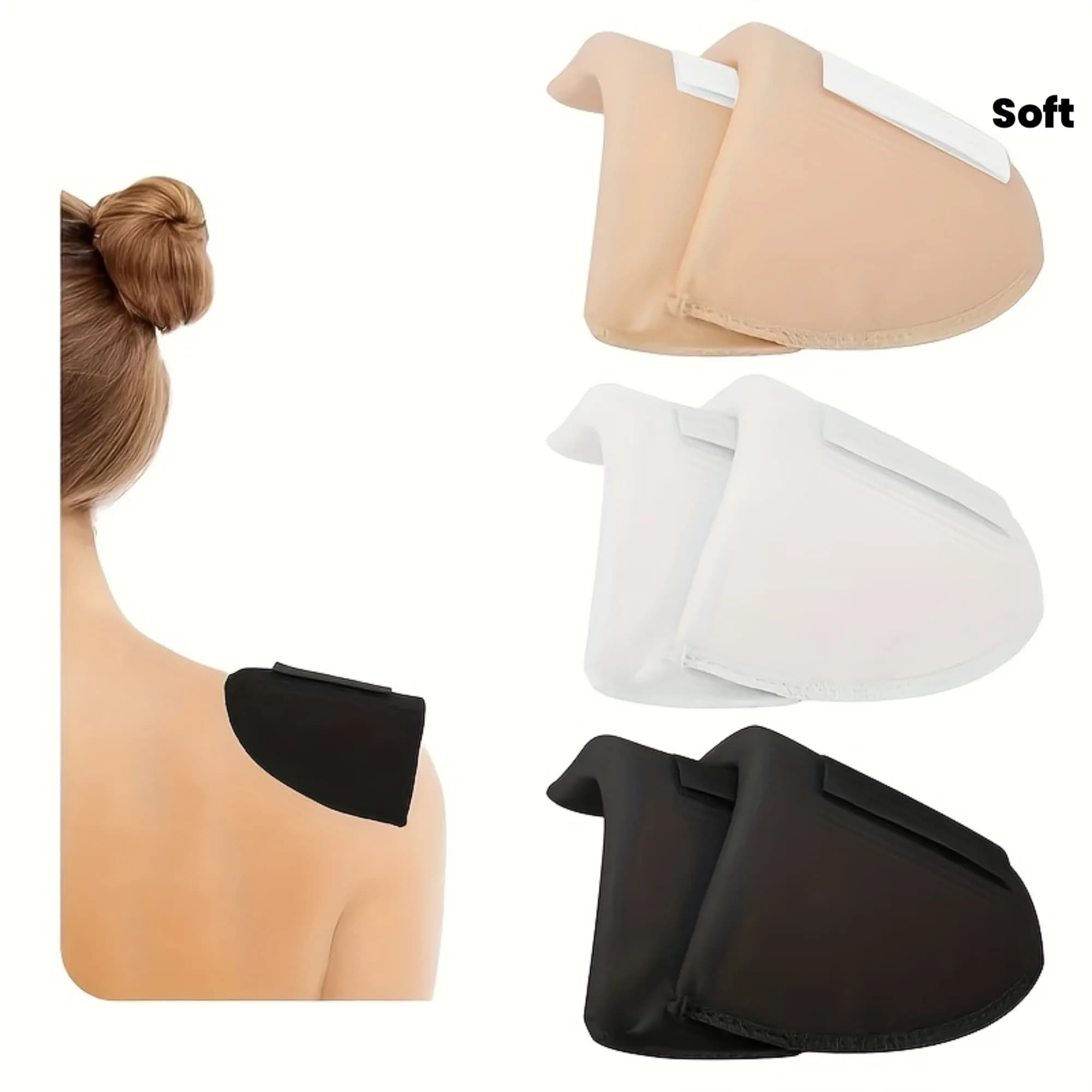 3pairs Soft Breathable Thick Sponge Shoulder Pads for Women - Elegant Sports Theme Design, Multi-Purpose Suitable for Dresses