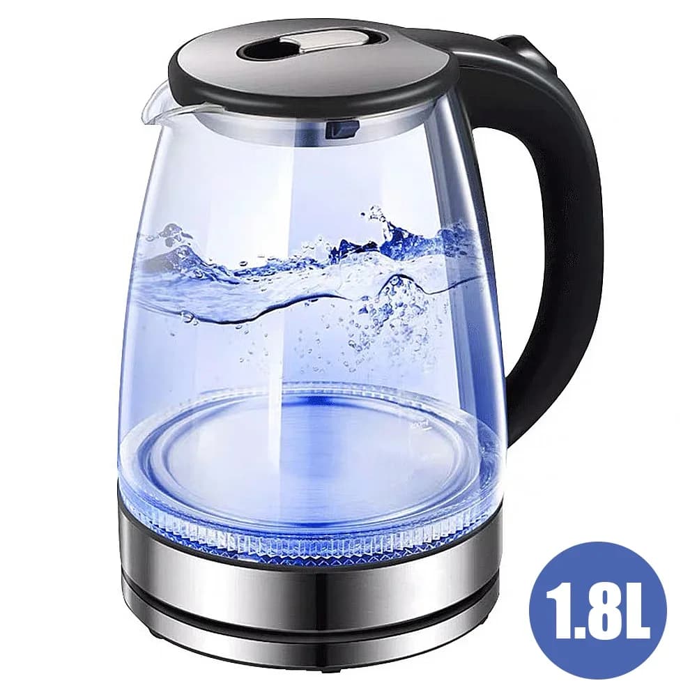Electric glass kettle with temperature control - Kettle and portable heater, 1.5 liters quick heating for home and office