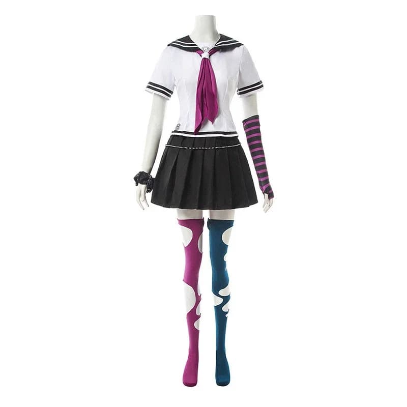 Costume da Carnevale di Halloween, Abiti Divertenti per Donne, Gonna Corta e Calze, Costume Cosplay Anime Danganronpa Mioda Ibuki