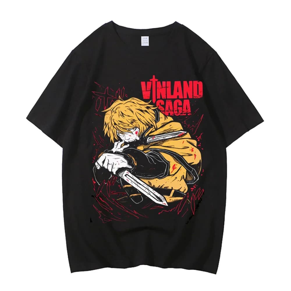 Vinland Saga cotton t-shirt men graphic Graphic anime Pastel t-shirt 2000s Pop Culture streetwear korean clothes Gothic