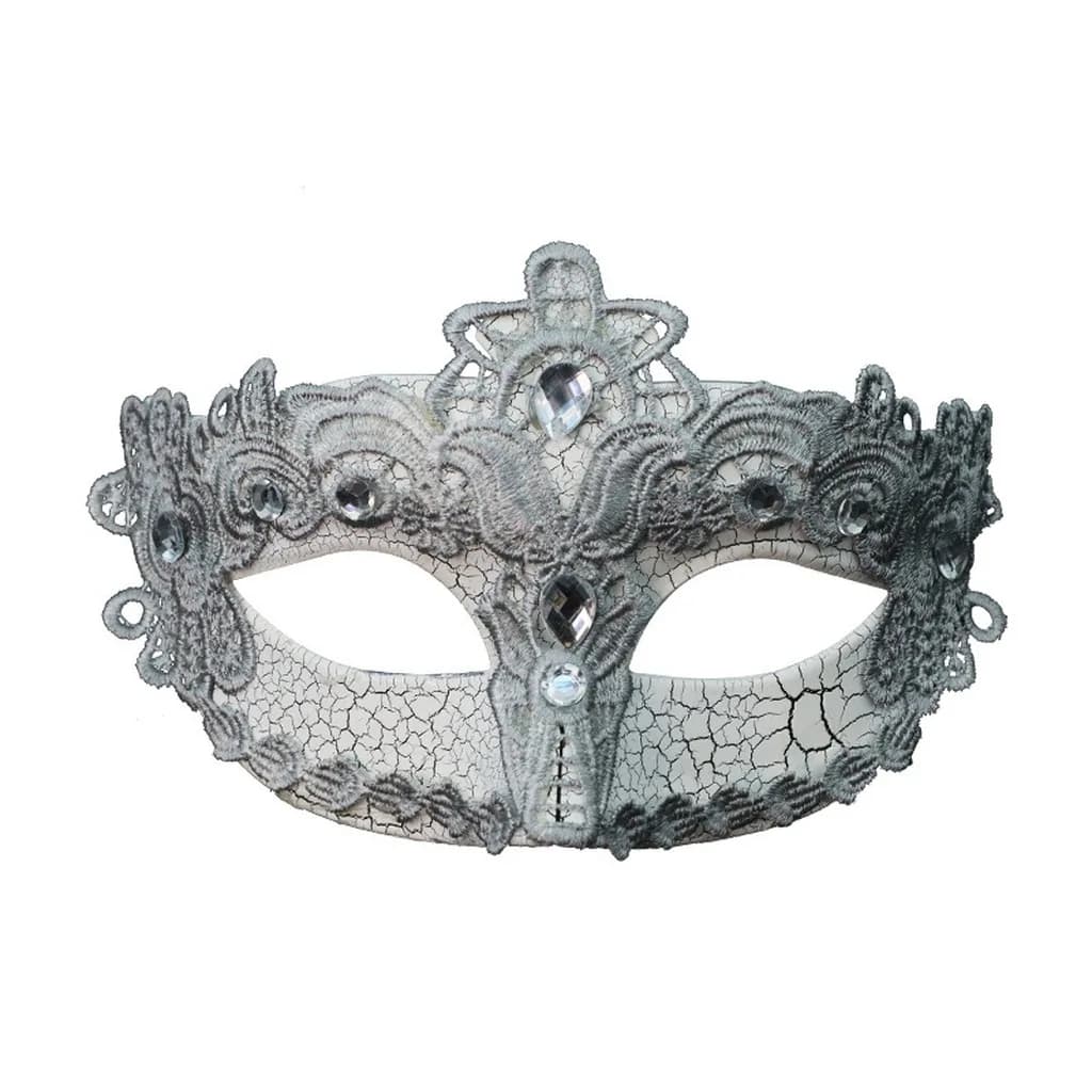 Maschera da Masquerade, Maschera Veneziana Traforata con Strass, Stile Vintage per San Valentino, Eventi, Travestimenti e Cosplay
