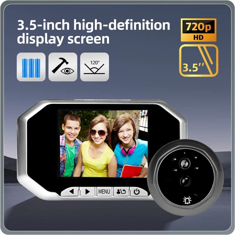 145 ° Videocamera Spioncino 1MP Danmini Q7 con Funzione Campanello, Telecamera di Sicurezza per Porta con Rilevamento PIR e Monitoraggio