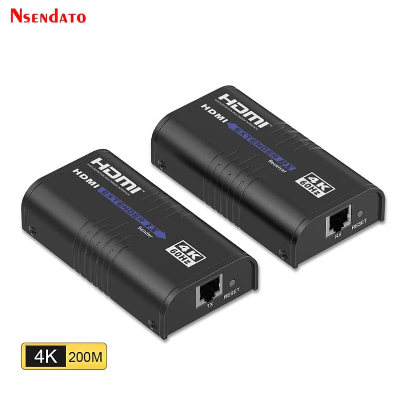 LKV473 Extender HDMI 4K 60Hz 120m on Ethernet TCP/IP RJ45 Cat5/5e/6 Transmitter Kit and HDMI Video Receiver for STB PS3