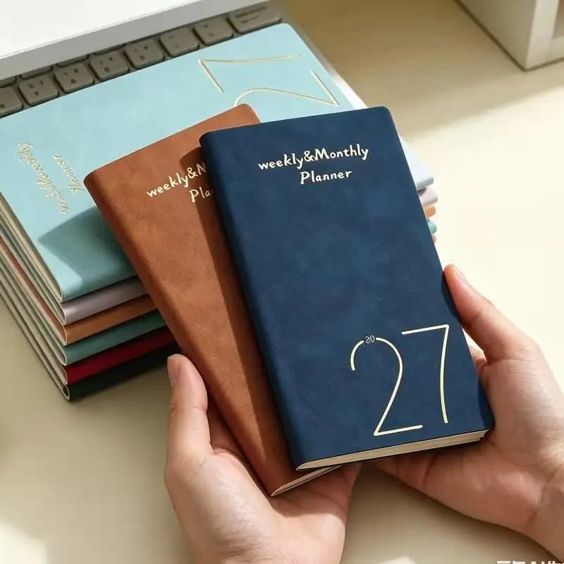 A6 2027 Daily Planner with Bookmark 120 Pages 365 Day Schedule Notebook Pocket Planner for Student Exam Planning