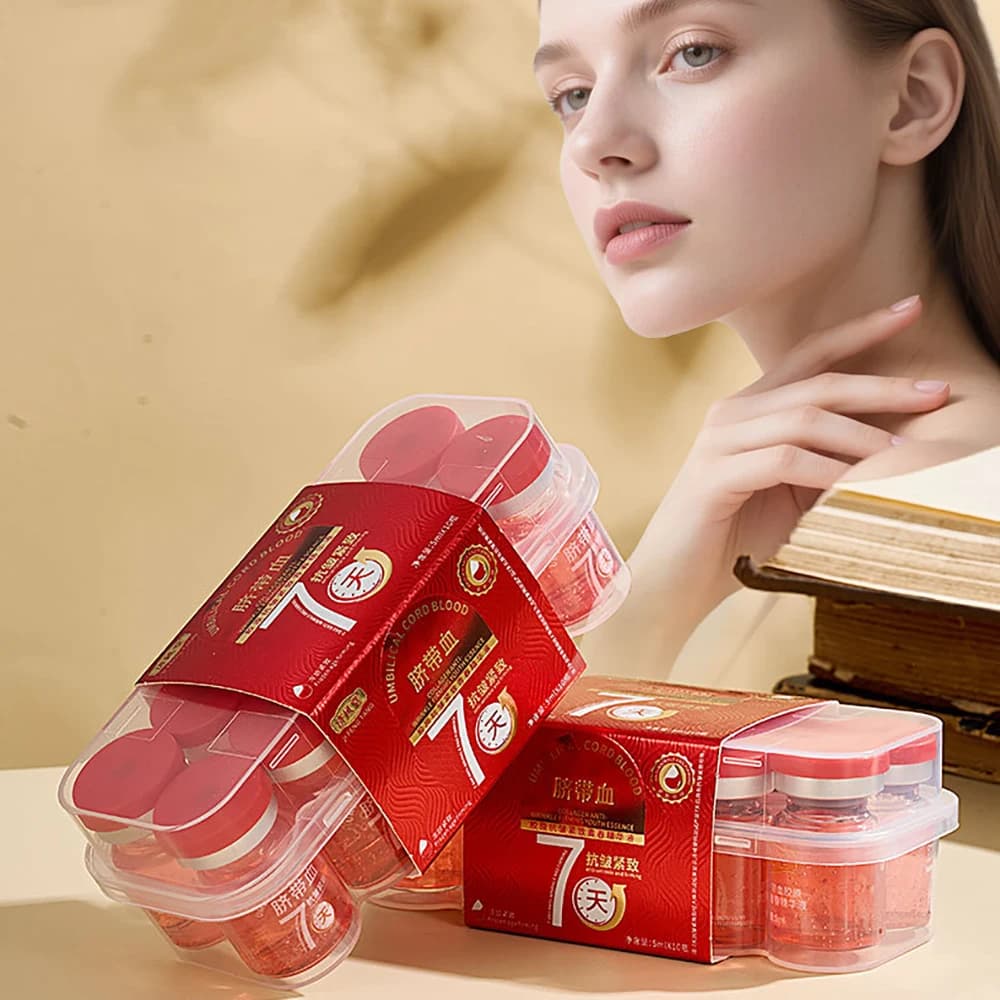 10 Pezzi Siero Viso all'Essenza di Collagene del Sangue del Cordone Ombelicale, Idratante, Nutriente e Rassodante, Prodotti per la Cura della Pelle