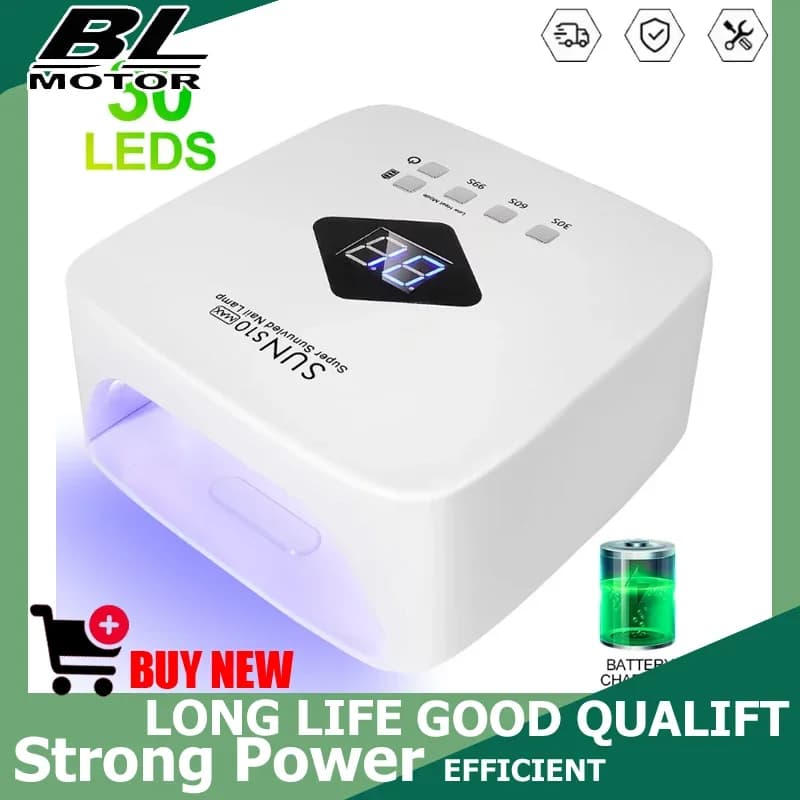 Lampada UV LED Professionale Ricaricabile Senza Fili per Unghie in Gel con Base Rimovibile e 4 Timer LED