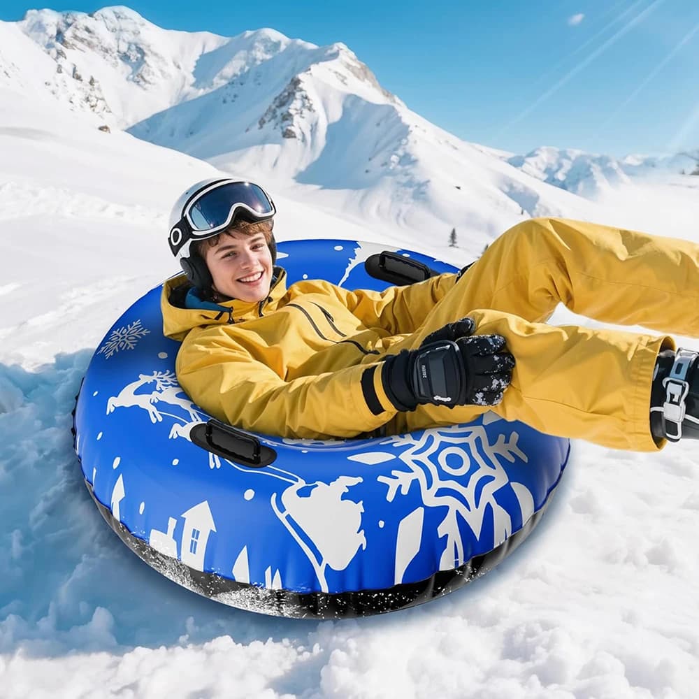 Pipa da neve per adulti per bambini in PVC resistente al freddo Pipa da neve gonfiabile spessa e resistente adatta per slitte all'aperto per adolescenti