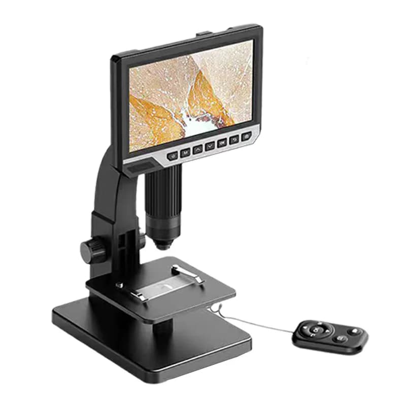 Microscopi digitali HD da 7 pollici 500X-1500X microscopio Video monoculare con telecomando cablato con corpo in plastica ad alta definizione