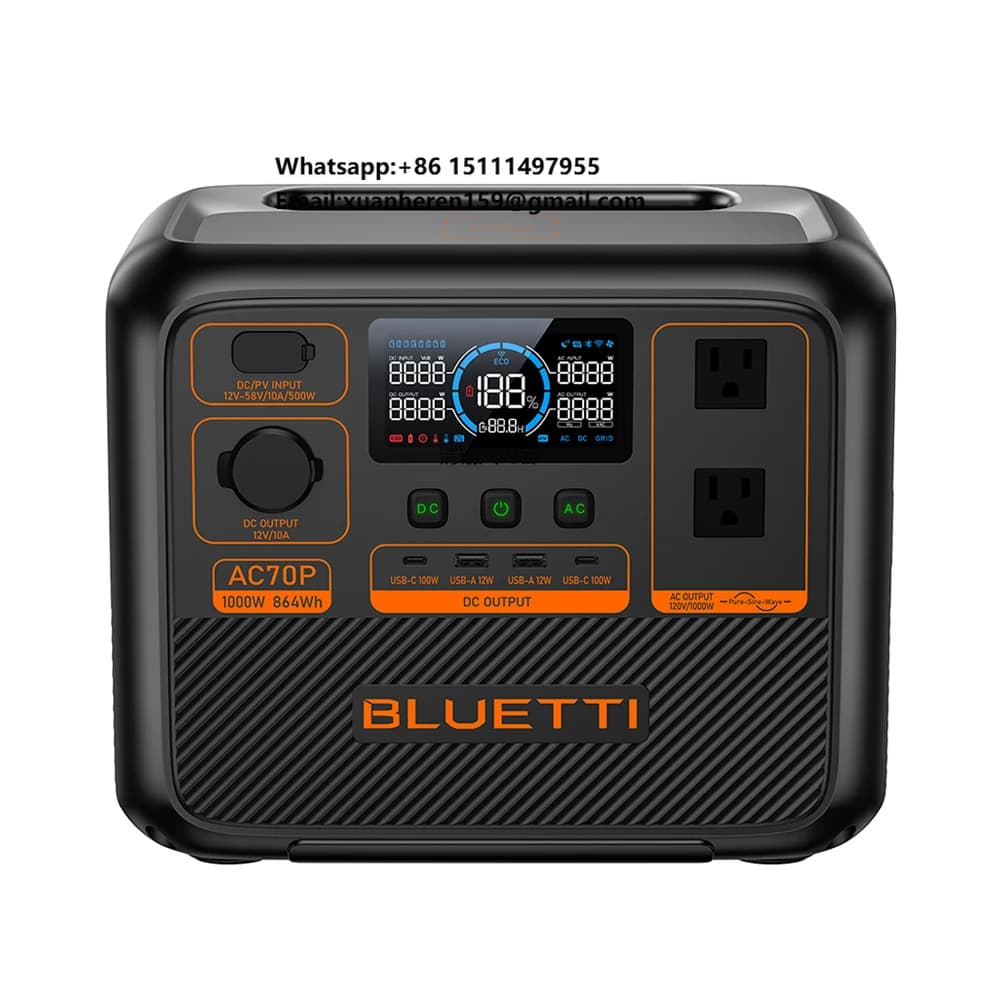 Bluetti 1000W 110V 230V Stazione di Alimentazione Portatile per Campeggio Esterno, Generatore Solare a Batteria, Stazione di Energia Solare Portatile