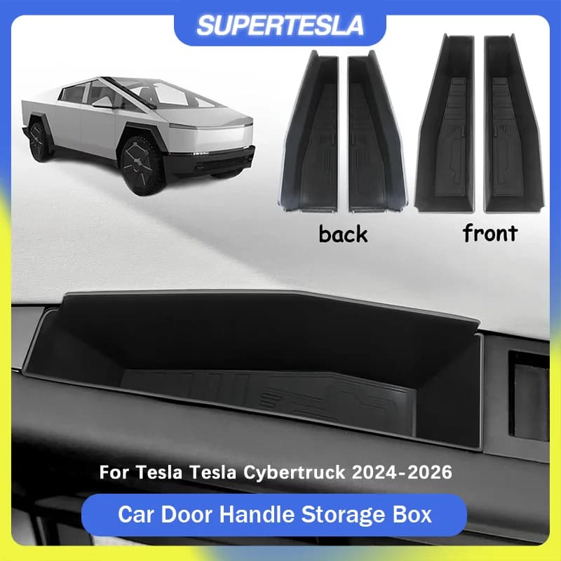 Car Door Handle Storage Box 4PCS For Tesla Cybertruck 2025 Door Side Insert Tray Organizer 2024-2026 Interior Accessories