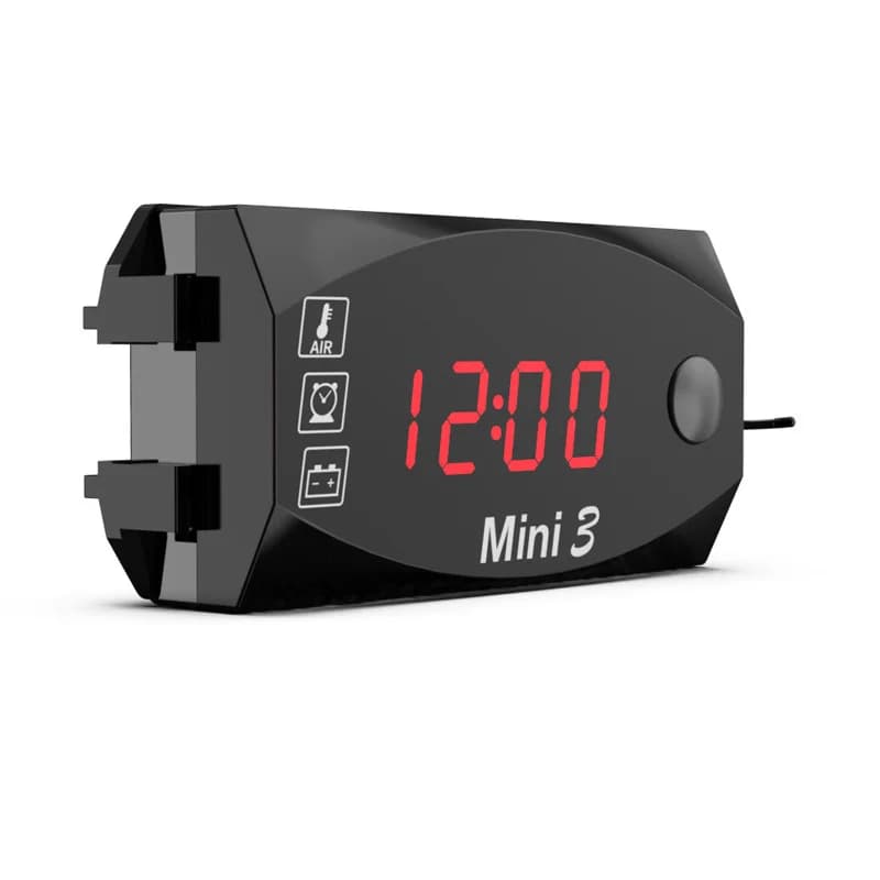 Orologio elettronico per moto 3 in 1 12V caldo IP67 Termometro antipolvere impermeabile Voltmetro Display digitale a LED Orologio universale