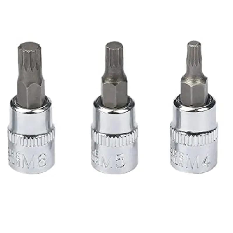 *ABKM 10-Piece Set of Middle Hole 12 Batch Head Sleeve Bit Set 12 Point M Series Sleeve
