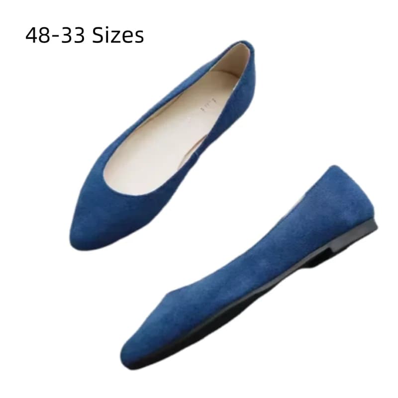 Scarpe basse verdi militari da donna Scarpe a punta in nubuck floccate larghe adatte 33 45 46 47 48 29 cm Scarpe da balletto firmate di lusso slip-on grigie