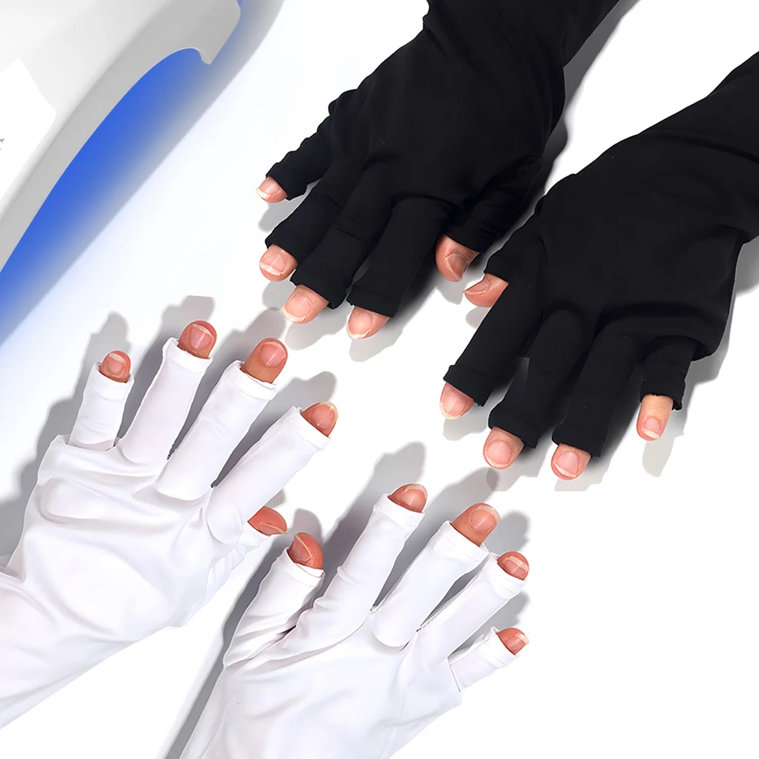 UV gloves Professional manicure gel protective glovesProtect your hands Elastic fingerless gloves for nail art for outdoor home
