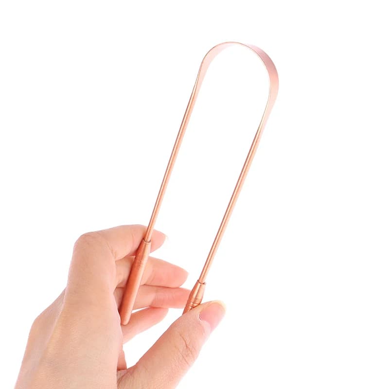 1 Piece Copper Language Scraper, Oral Cleaner, Dental Brush, Healthcare Tool for Men and Women, Oval Cleaning Tool