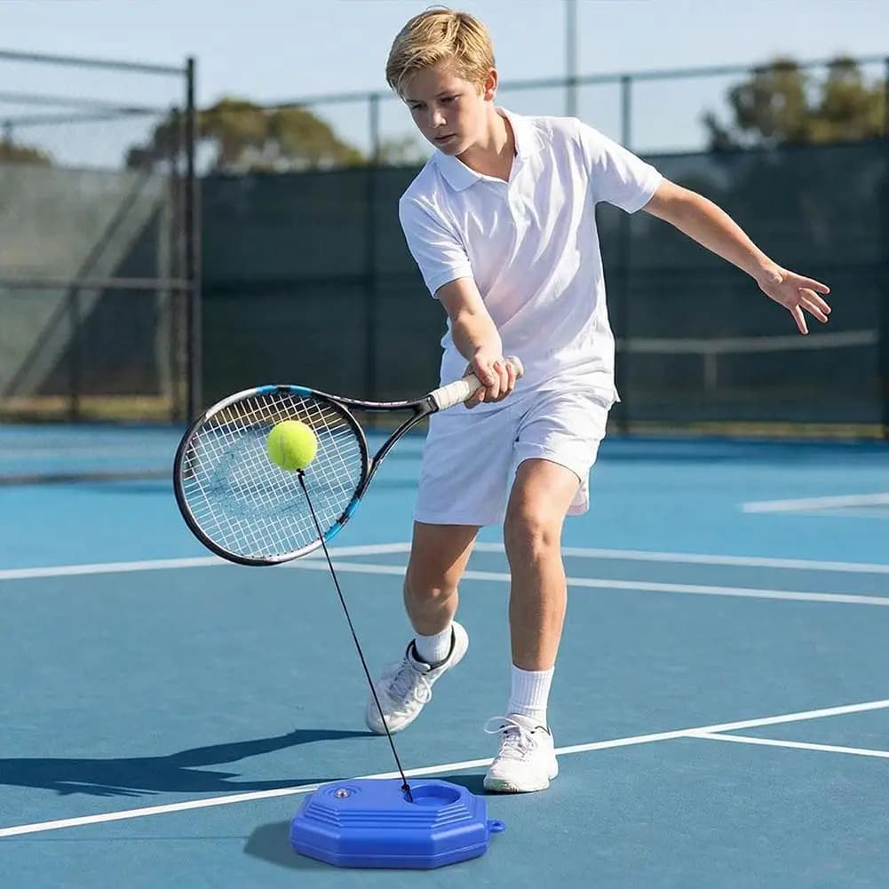 Tennis Rebound Trainer Portable Solo Tennis Practice Equipment With Elastic Rope Base Tennis Ball Rebounder For Swing Train I8N2