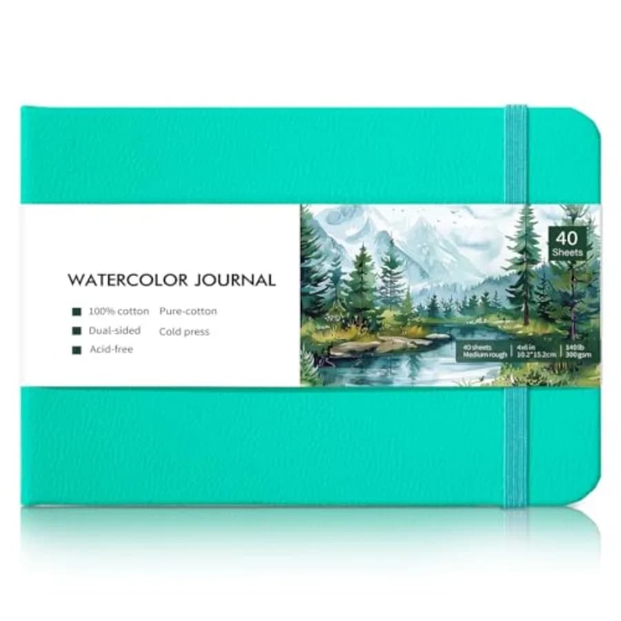 40 Sheets Watercolor Journal 4x6in, 140 lb/300 GSM Watercolor Sketchbook Cold Press Watercolor Paper Watercolor Notebook for Ar