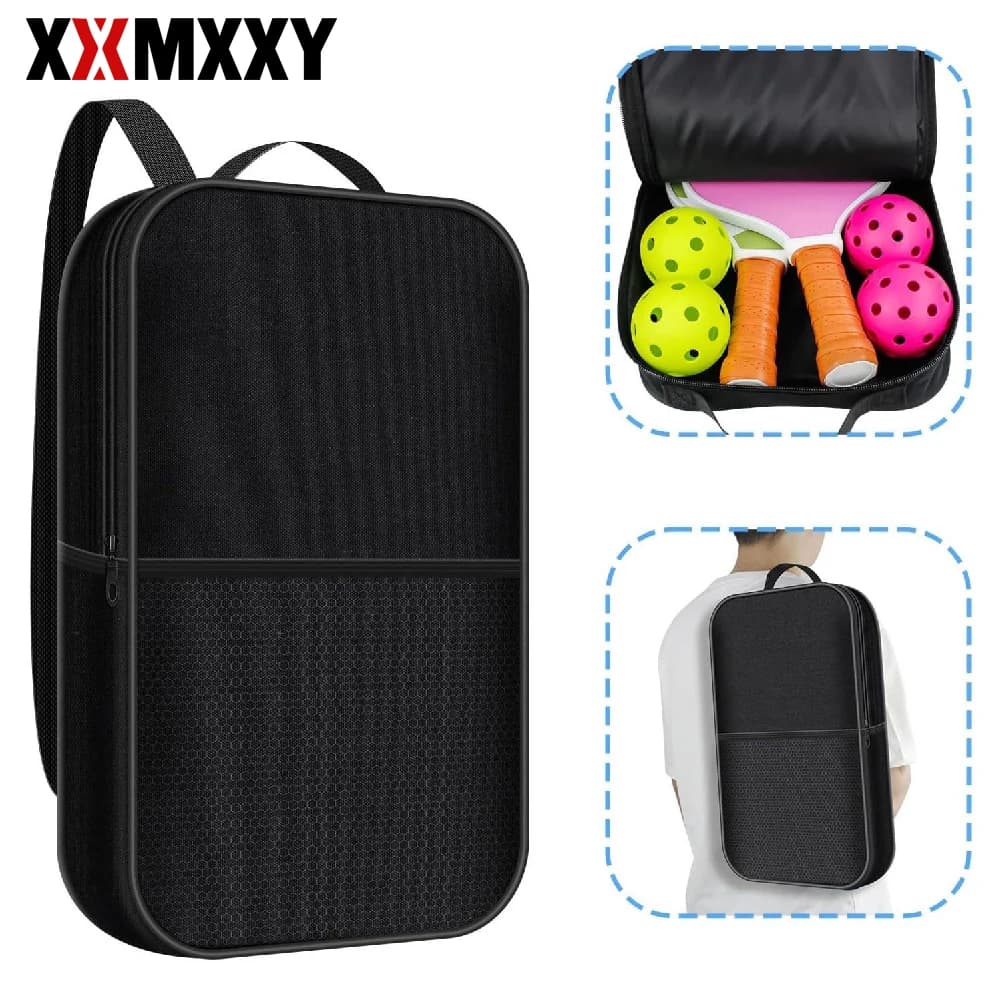 Borsa per racchette da pickleball (1 pezzo) per uomo e donna, zaino idrorepellente con tracolla regolabile, adatta per 2 racchette e 4 palline, tasca per tablet