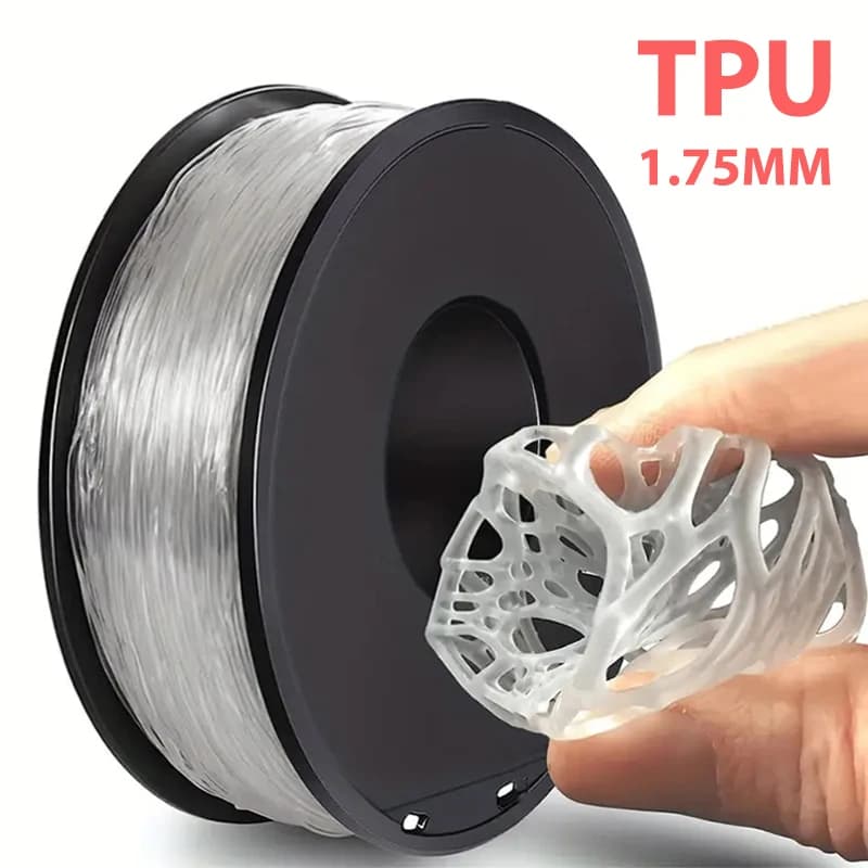 Filament flexible transparent TPU from 1,75 mm 1 kg/500 g/250 g Printing roll 3D FlexMaterials Transparent green yellow