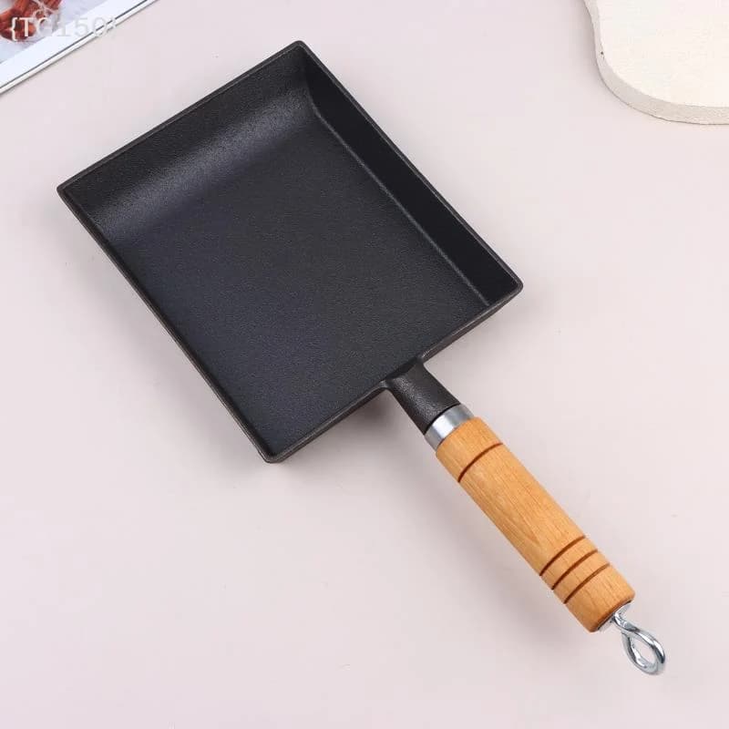 【TG150】Padella Quadrata Antiaderente in Ghisa per Uova - Utensile da Cucina Giapponese per Pancake, Omelette e Bistecche【WT】
