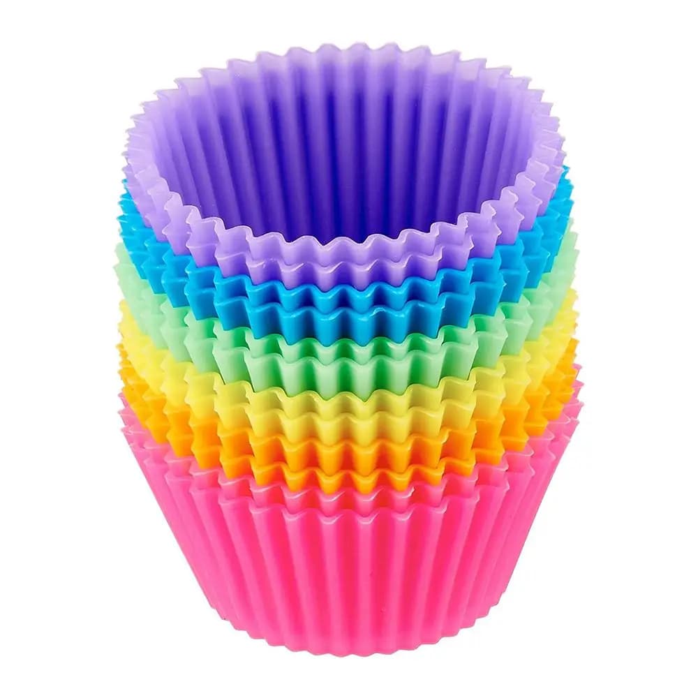 12 pz/set stampo per torta in Silicone a forma rotonda Muffin Cupcake stampi da forno cucina cottura Bakeware Maker strumenti per decorare torte fai da te