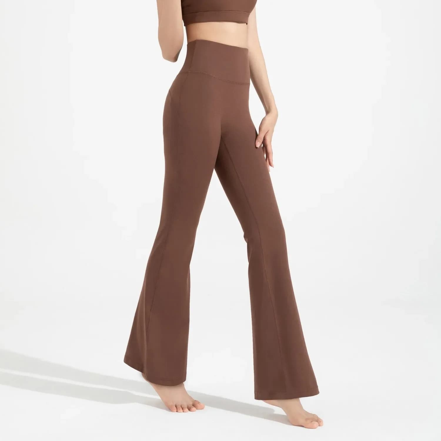 Leggings Yoga a Vita Alta Svasati da Donna, Senza Cuciture, per Pilates e Fitness, Effetto Push-Up, Nude, Casual, Sportivi