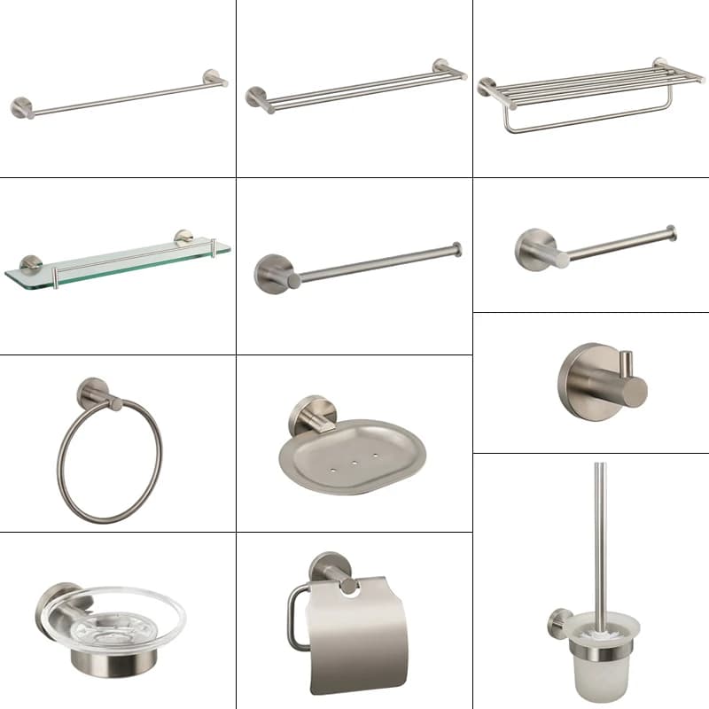 Hardware per il bagno Portasciugamani spazzolato in acciaio inossidabile 304 Porta carta igienica Portasapone Portasciugamani Accessori per il bagno