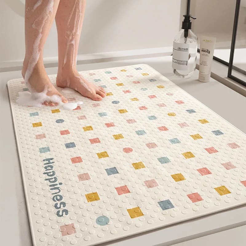 Tappetino Antiscivolo per Doccia e Bagno Stile Ins, Tappetino Massaggiante in PVC per Hotel Coreani, Tappetino Antiscivolo con Ventose per Bambini