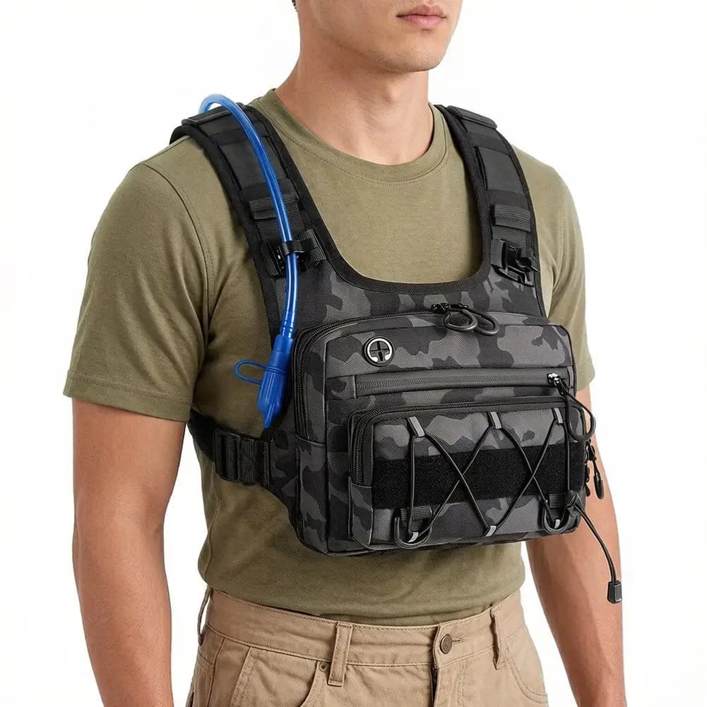 Running Chest Pack Hydration Vest For Cycling Hiking Bicycle Race Marathon Bag Water-Resistant Oxford Breathable Camping Backpac