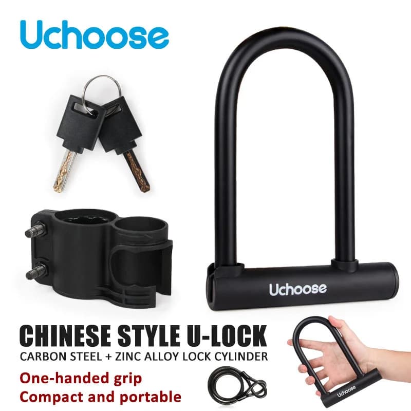 Anti-theft handy accessories for motorcycle safety lock reinforced with lock for bike U-shaped bike