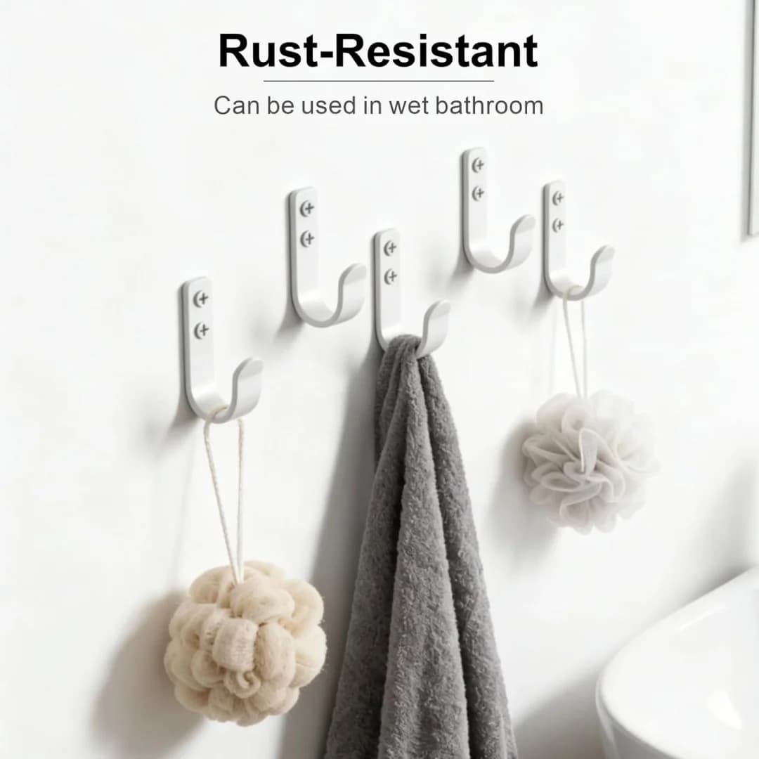 Wall mounted clothes hook, heavy-duty hook, black towel hook, metal hanger with screws, used for jackets, handbags, towels