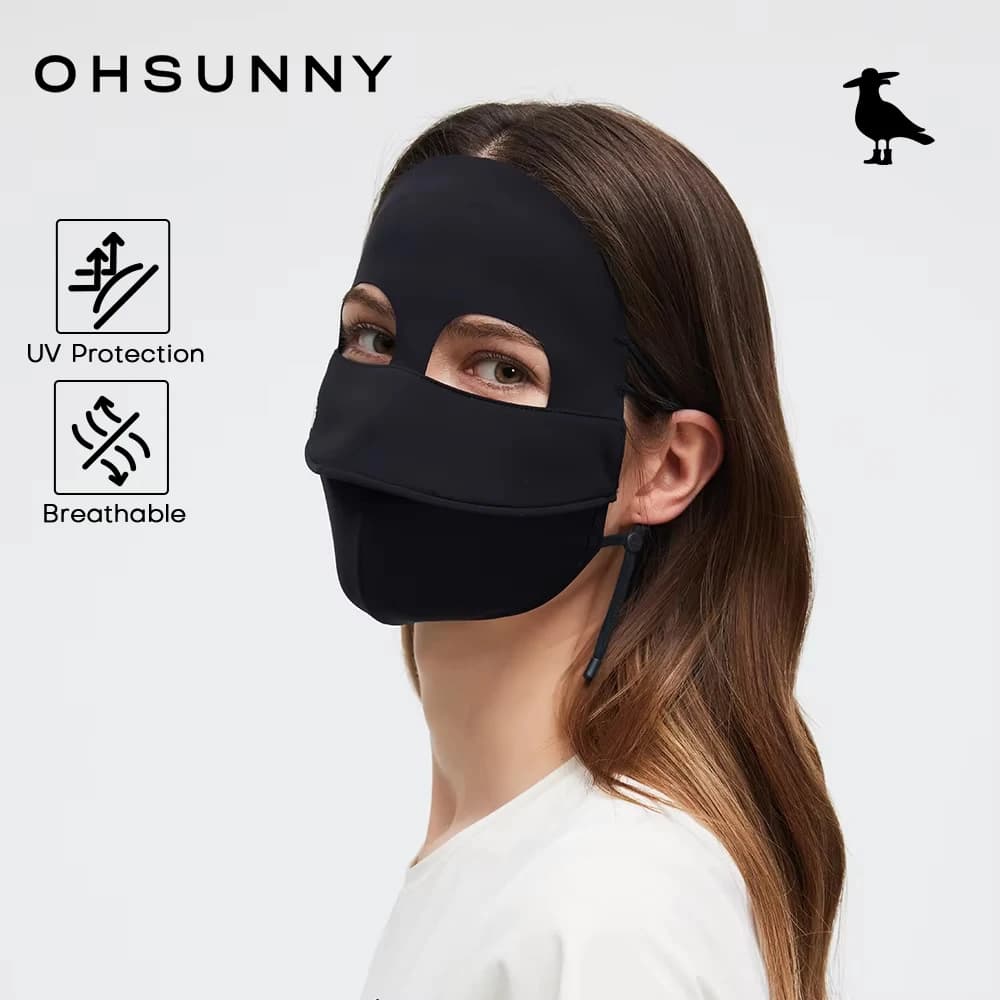OhSunny Summer UPF50+ Maschera solare integrale, protezione UV traspirante 3D con fronte antiscivolo aggiornata per donne uomini sport all'aria aperta