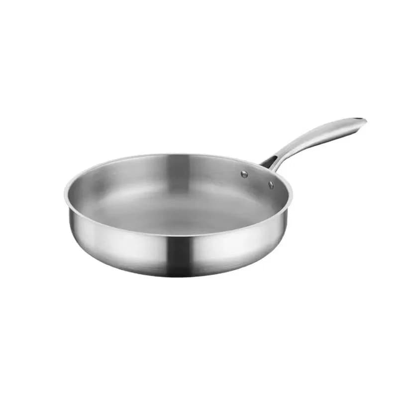 Padella Antiaderente in Acciaio Inox, Wok Rinforzato per Piano a Induzione e Fornello a Gas, Utensile da Cucina Universale