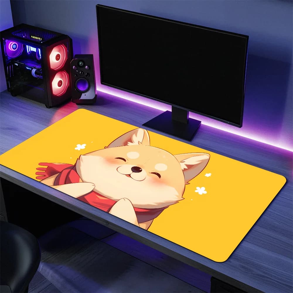 Tappetini per mouse antiscivolo Kawaii Lockedge Shiba Office Student Gaming Tappetino per scrittura grande addensato carino Tappetino per mouse con cuscino Inu