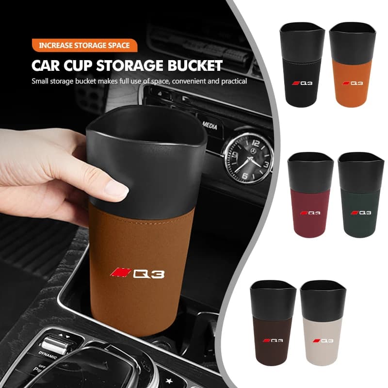 Car Trash Can Garbage Holder Waste Basket Drink Storage Portable For Audi TT S3 S4 RS5 RS6 RS7 S7 S8 QS5 B6 B7 B8 Quattro TT A1