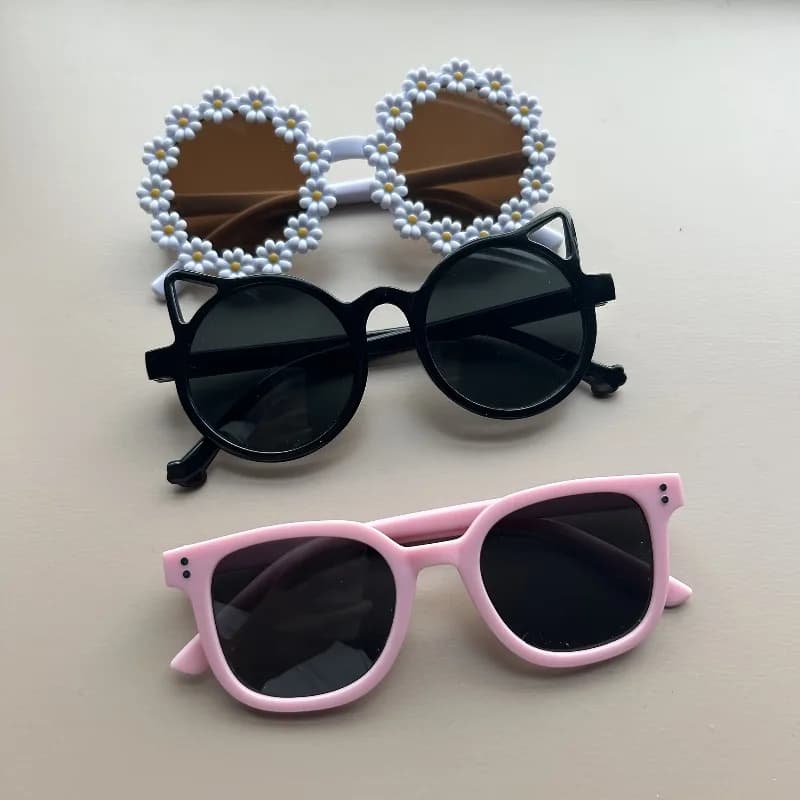 3 Pezzi Occhiali da Sole UV400 per Bambini, Montatura TR90, Protezione Solare Antiabbagliamento per Campeggio