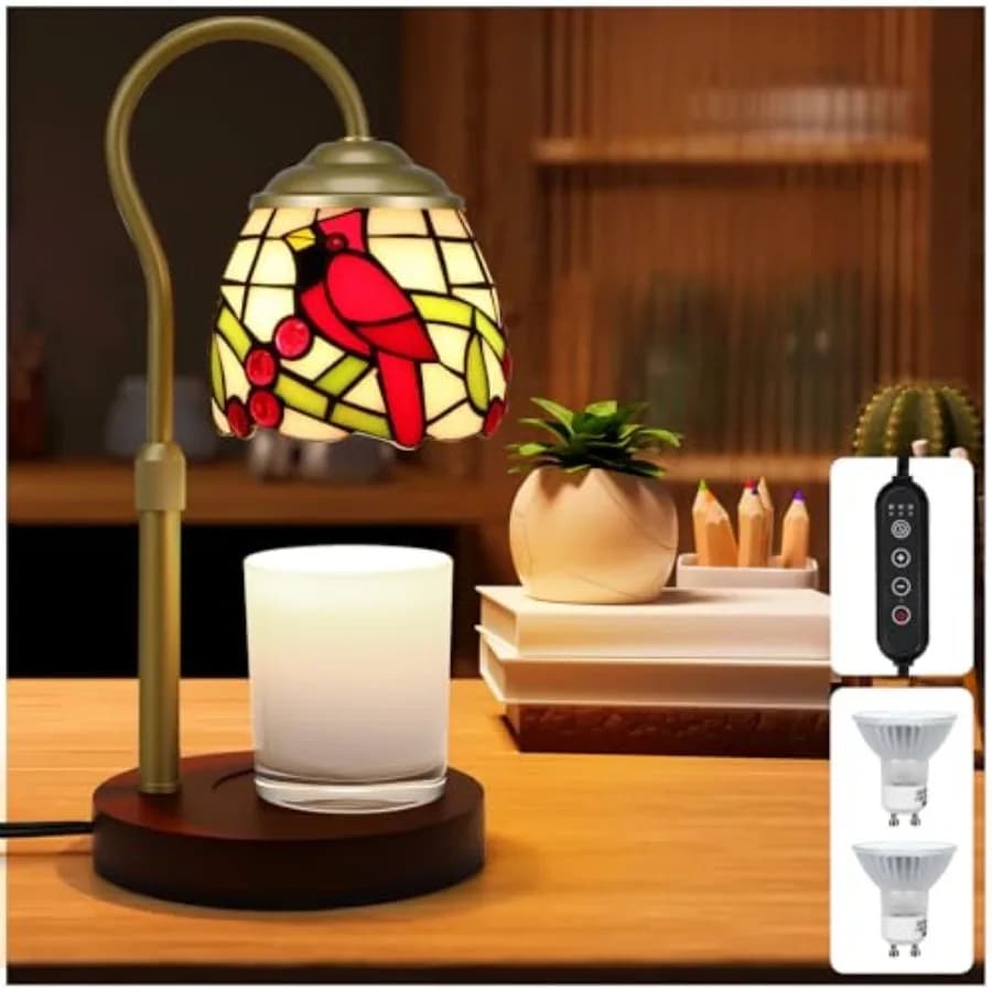 Lampada Scaldacandele con Timer e Dimmer, Scaldacandele Regolabile in Altezza per Candele in Barattolo, Regali di Compleanno per Donne, Nuova Casa, Camera da Letto
