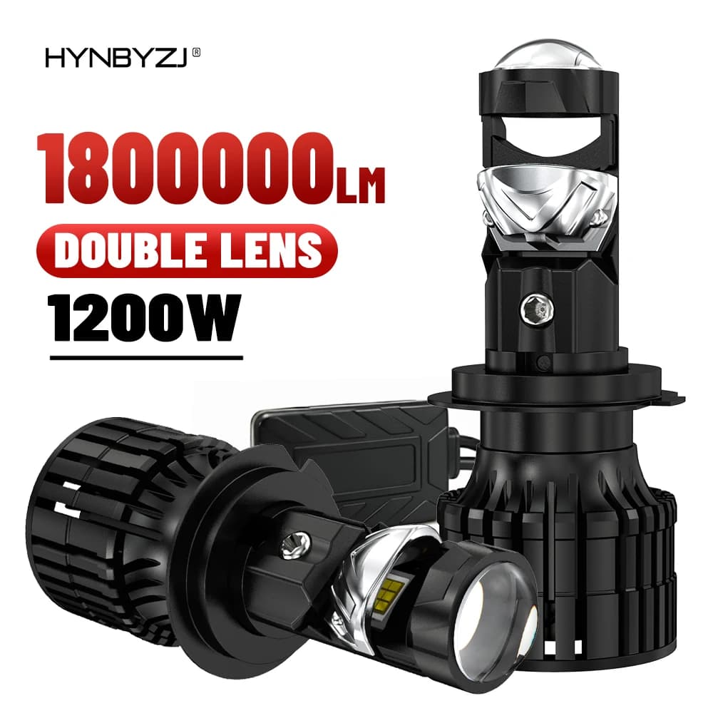HYNBYZJ 2x H7 LED Faro Mini Lente Proiettore H7 Auto Basso Fascio Lampadina Canbus Per Auto 12v 1200W 1800000LM