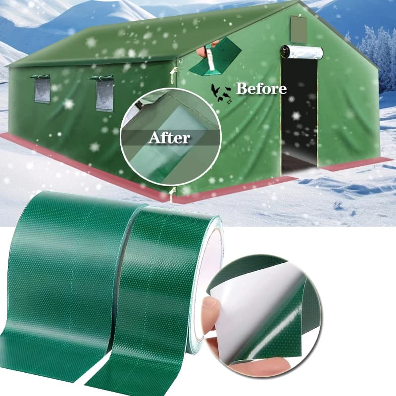 Nastro di riparazione per tende verde 5/8 cm x 5 m Nastro di riparazione universale impermeabile resistente al sole e in tessuto per tende da campeggio all'aperto Accessori